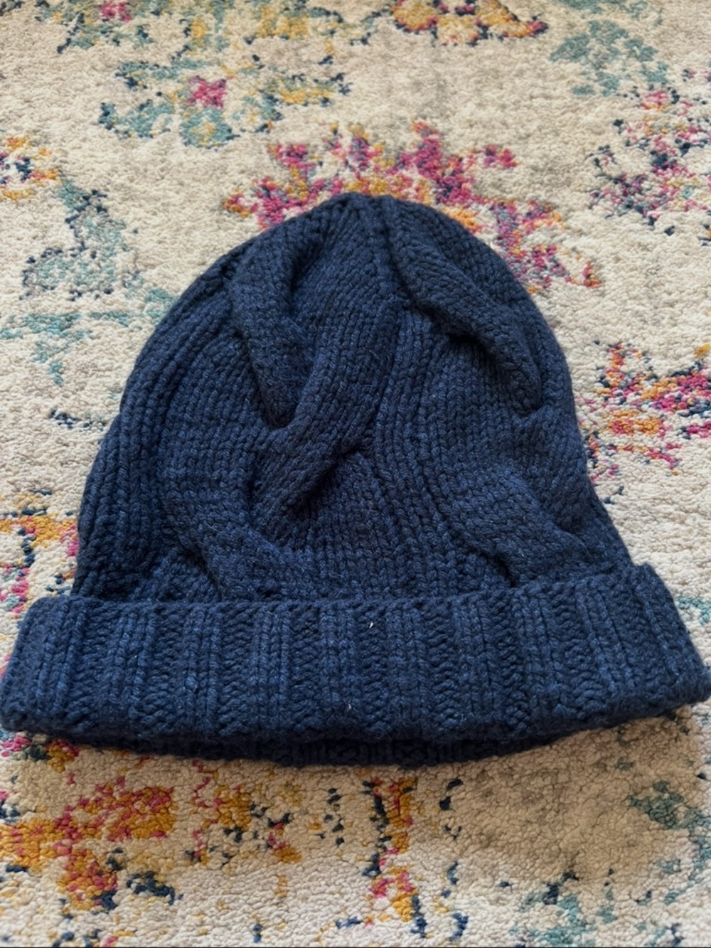 Loro Piana- Classic Knit Beanie Hat - Navy- 100% cashmere